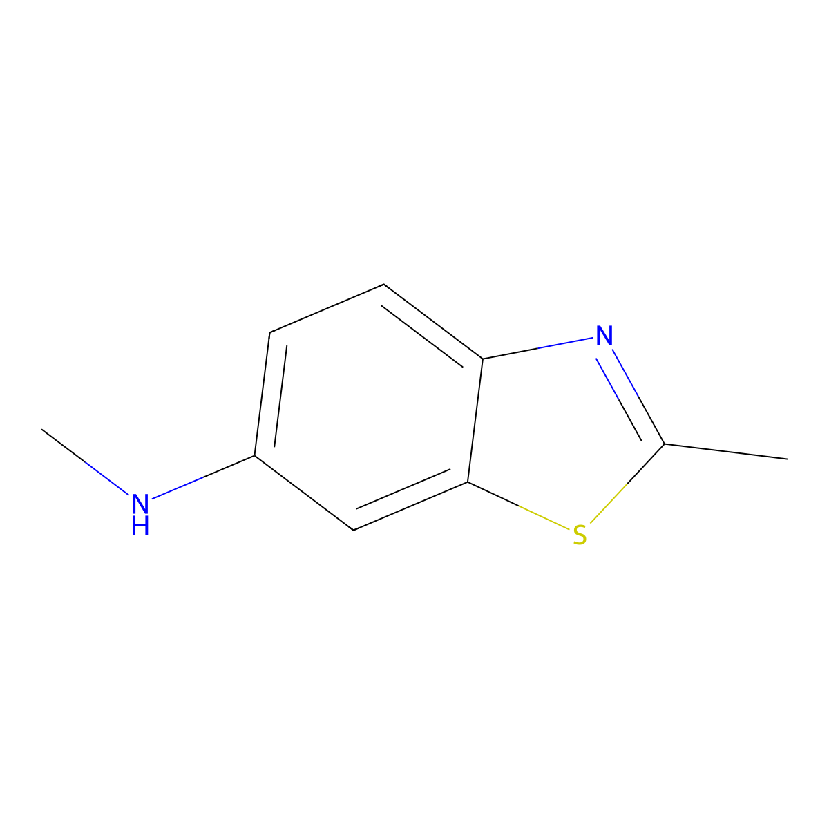 N,2-dimethyl-1,3-benzothiazol-6-amine molecular structure, CAS 42446-08-2