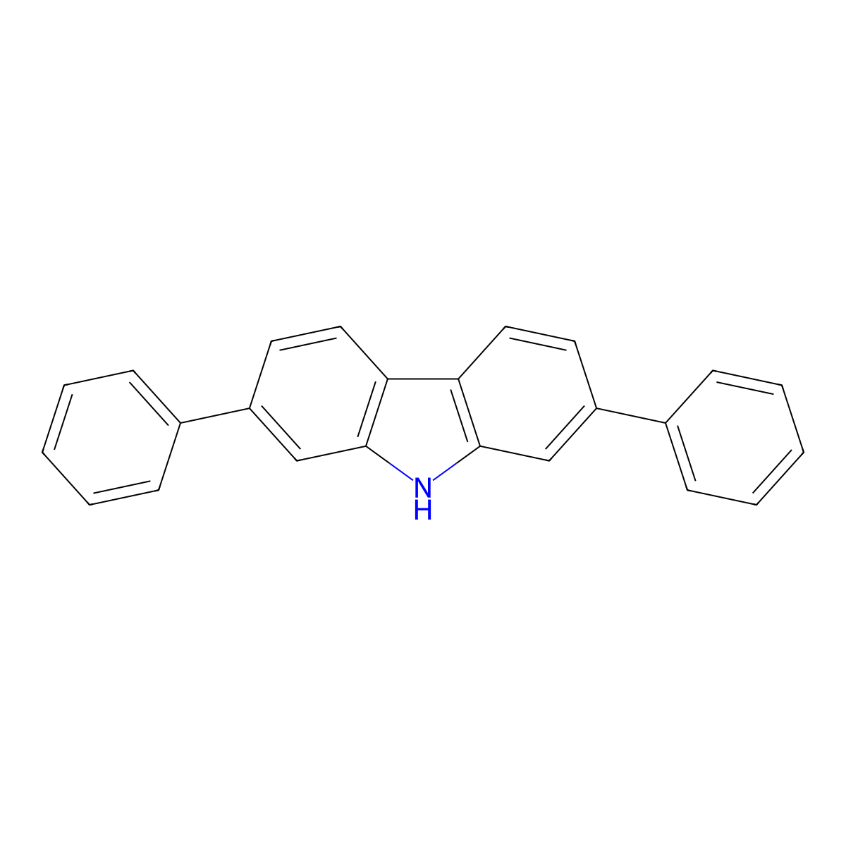 2,7-Diphenyl-9H-carbazole molecular structure, CAS 42448-04-4