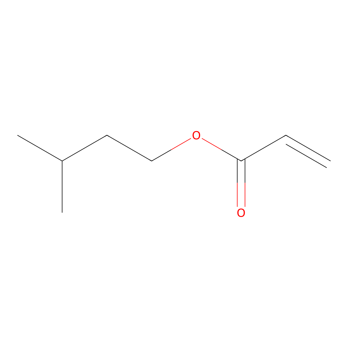 Isopentyl acrylate molecular structure, CAS 4245-35-6