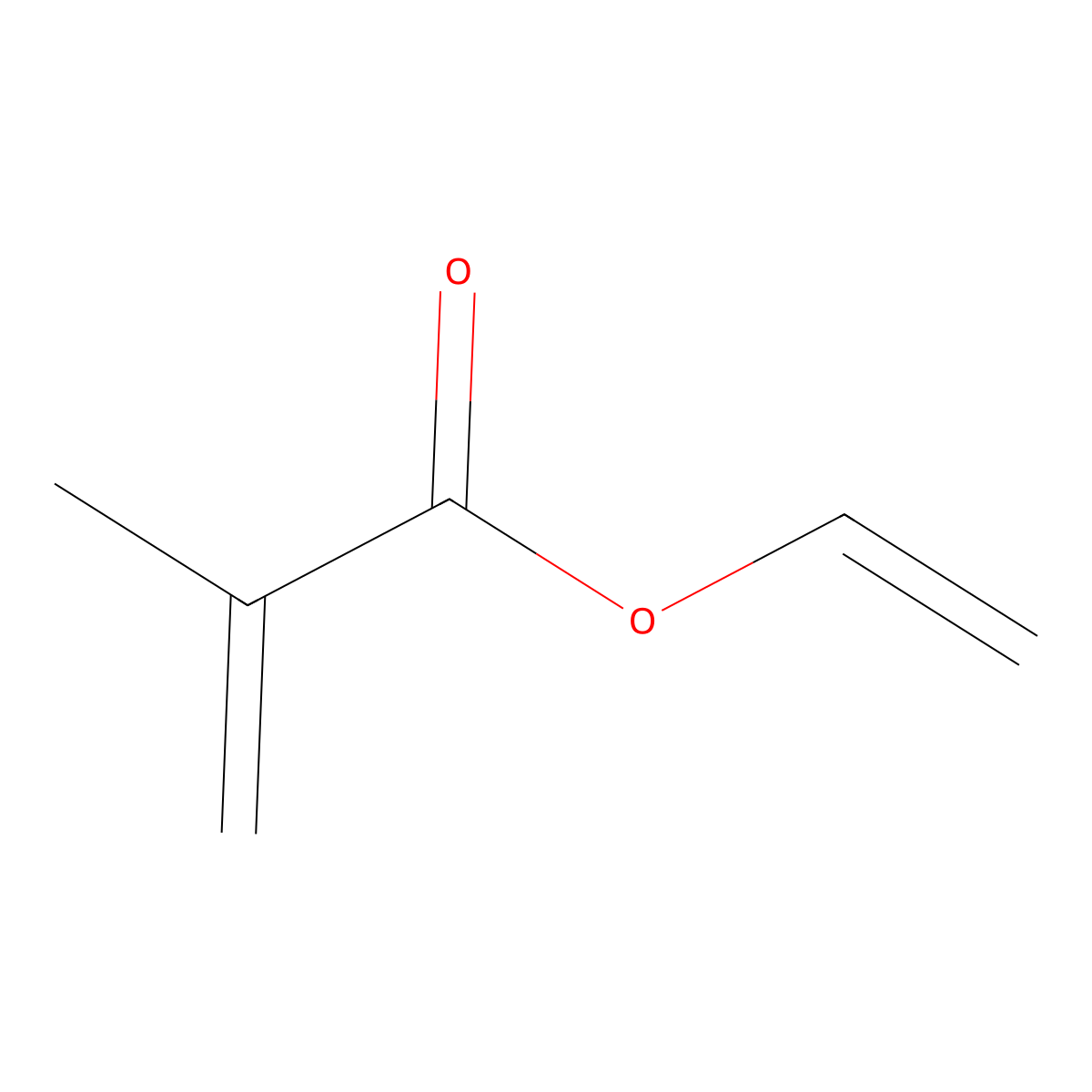 2-Propenoic acid, 2-methyl-, ethenyl ester molecular structure, CAS 4245-37-8
