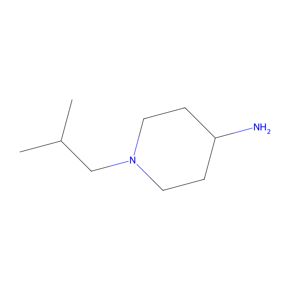 1-(2-Methylpropyl)piperidin-4-amine molecular structure, CAS 42450-36-2