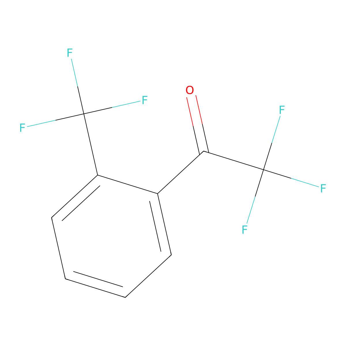 2,2,2-Trifluoro-2'-(trifluoromethyl)acetophenone molecular structure, CAS 42452-42-6