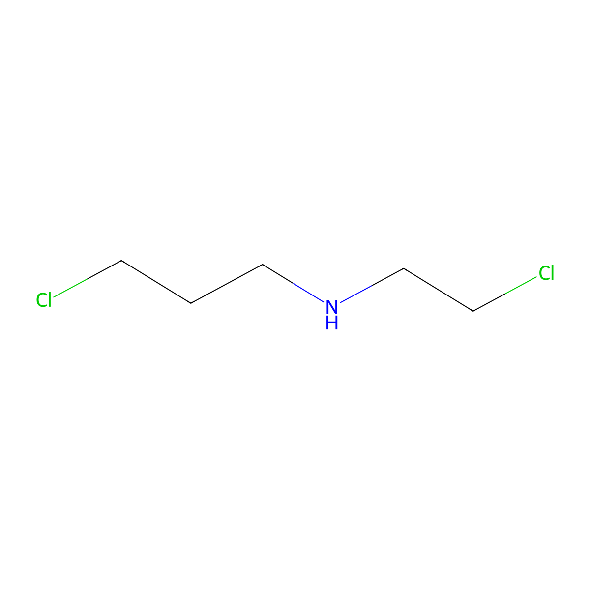 3-chloro-N-(2-chloroethyl)propan-1-amine molecular structure, CAS 42453-19-0