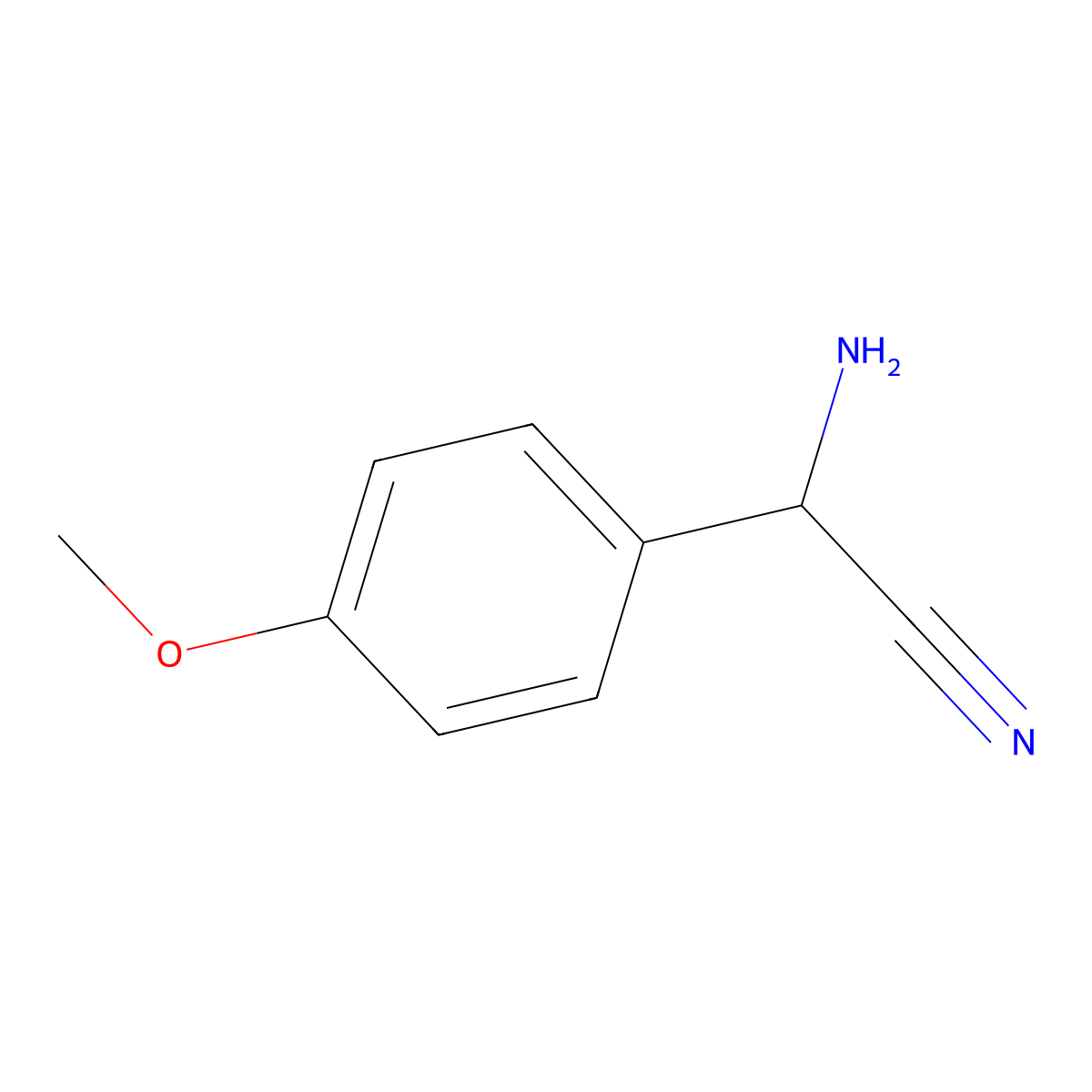2-Amino-2-(4-methoxyphenyl)acetonitrile molecular structure, CAS 42456-26-8