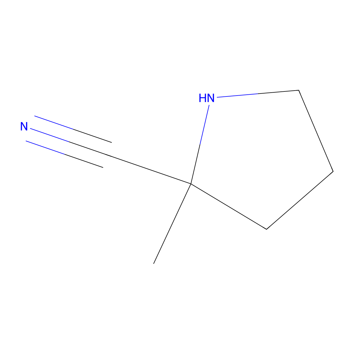 2-Cyano-2-methylpyrrolidine molecular structure, CAS 42457-13-6