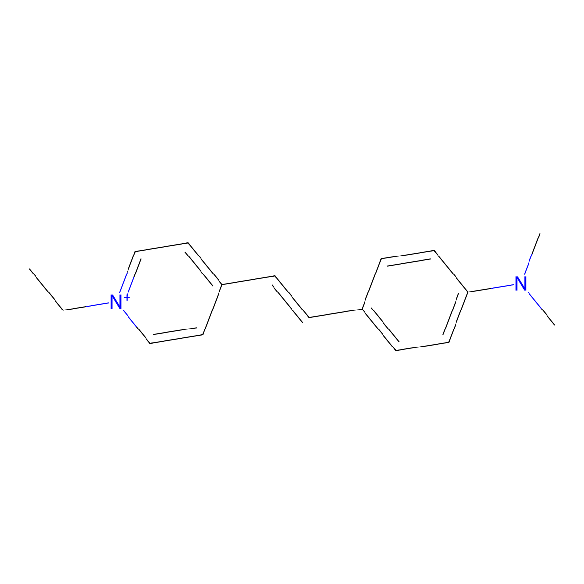 4-(4-Dimethylaminostyryl)-1-ethylpyridinium molecular structure, CAS 42457-51-2