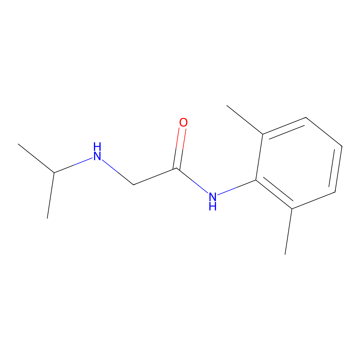 2-(Isopropylamino)-2',6'-acetoxylidide molecular structure, CAS 42459-30-3