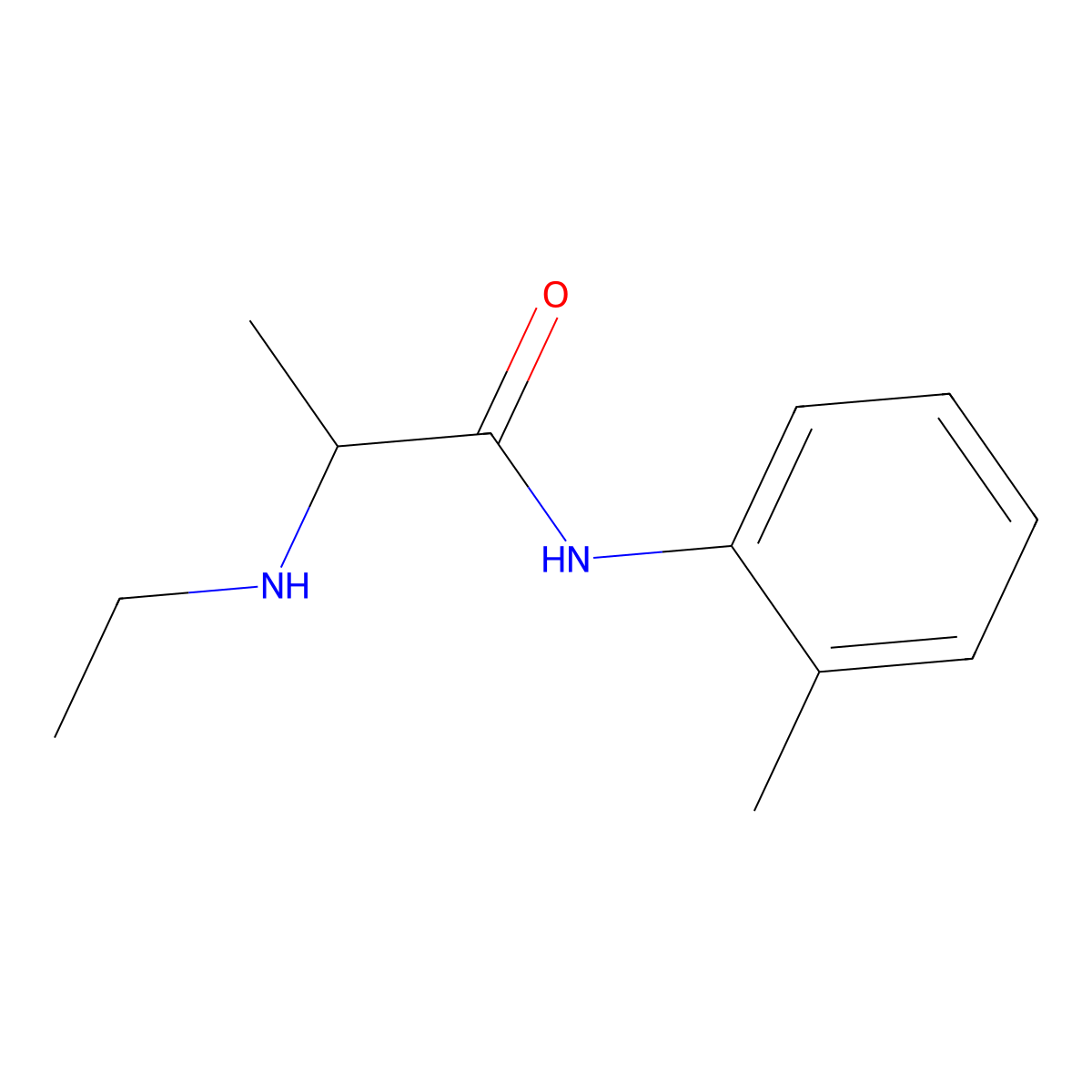 2-(Ethylamino)-o-propionotoluidide molecular structure, CAS 42459-37-0