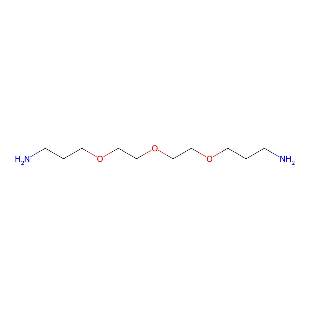 Diethylene glycol bis(3-aminopropyl) ether molecular structure, CAS 4246-51-9