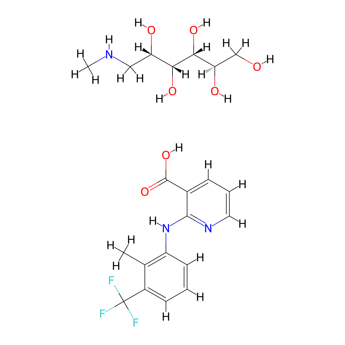 Flunixin Meglumine molecular structure, CAS 42461-84-7