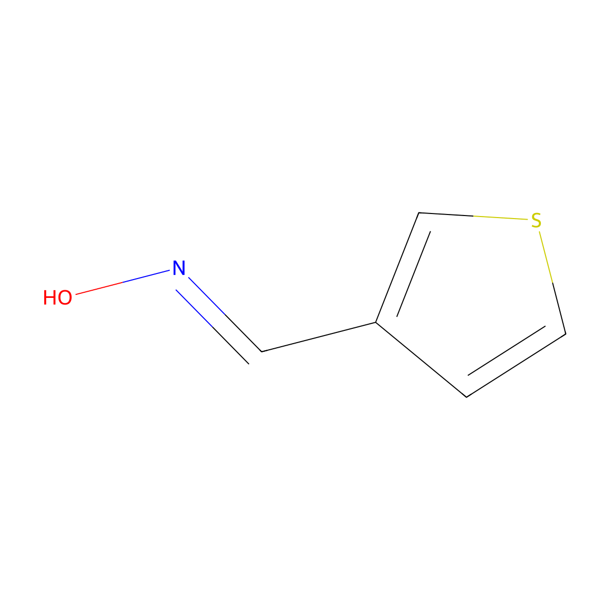 N-(thiophen-3-ylmethylidene)hydroxylamine molecular structure, CAS 42466-50-2