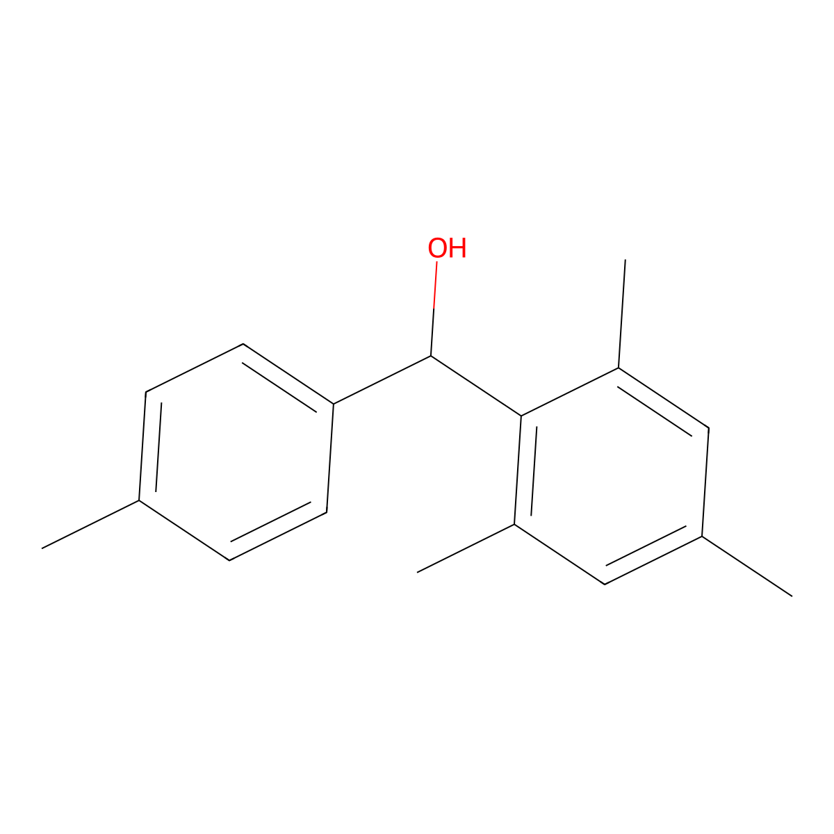 2,4,6-Trimethyl-alpha-(4-methylphenyl)benzenemethanol molecular structure, CAS 42467-11-8