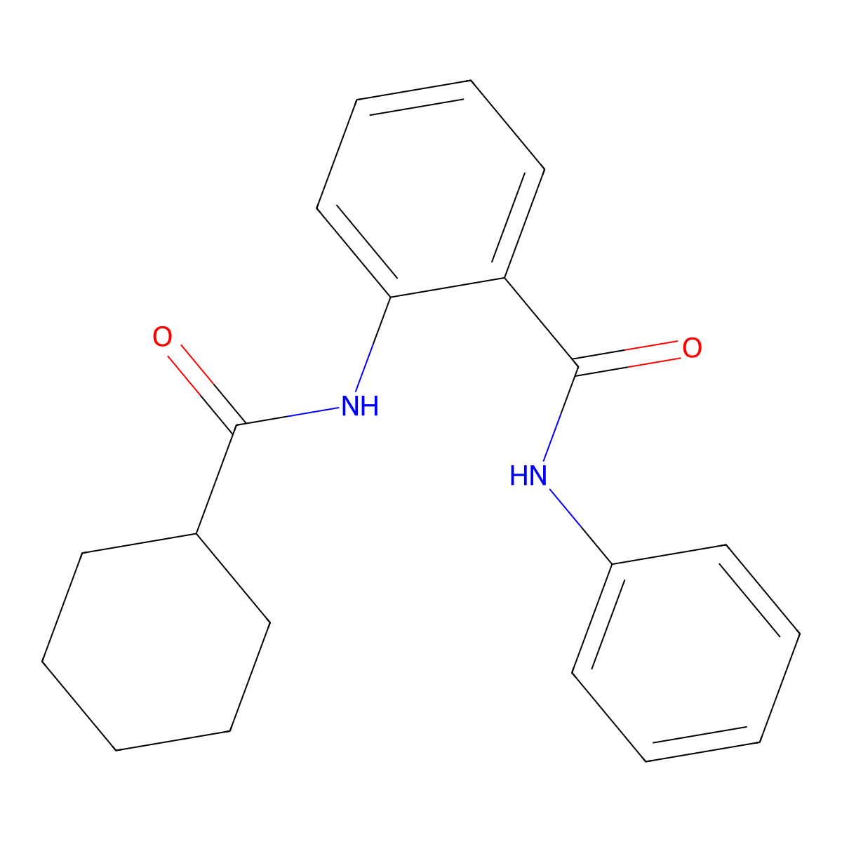 2-[(cyclohexylcarbonyl)amino]-N-phenylbenzamide molecular structure, CAS 42468-42-8