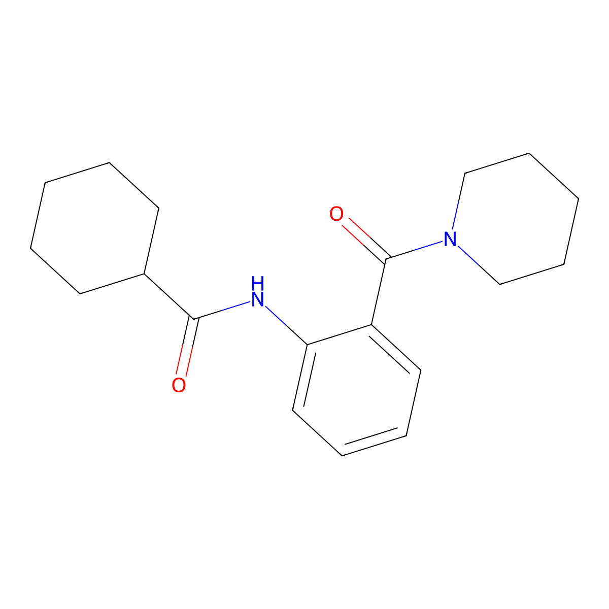 N-[2-(1-piperidinylcarbonyl)phenyl]cyclohexanecarboxamide molecular structure, CAS 42468-46-2