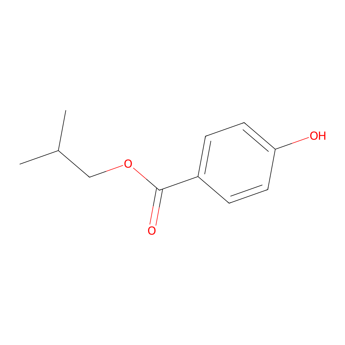 Isobutylparaben molecular structure, CAS 4247-02-3