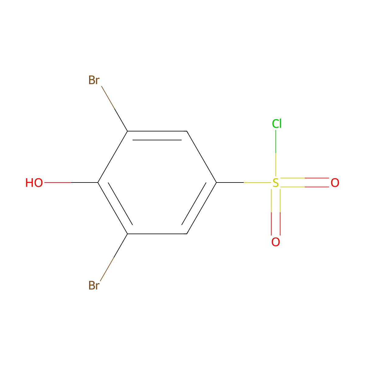 3,5-Dibromo-4-hydroxybenzene-1-sulfonyl chloride molecular structure, CAS 4247-67-0