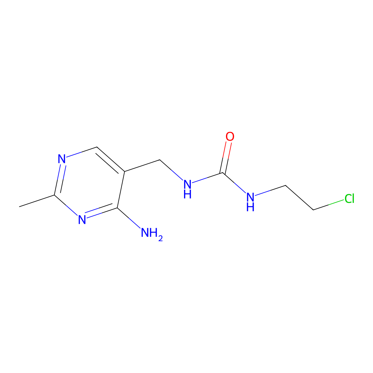 1-[(4-Amino-2-methylpyrimidin-5-yl)methyl]-3-(2-chloroethyl)urea molecular structure, CAS 42471-43-2