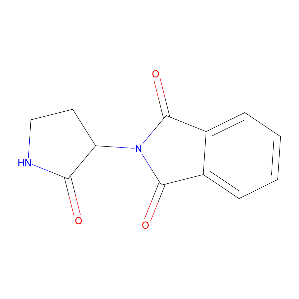 2-(2-Oxopyrrolidin-3-yl)isoindoline-1,3-dione molecular structure, CAS 42472-90-2