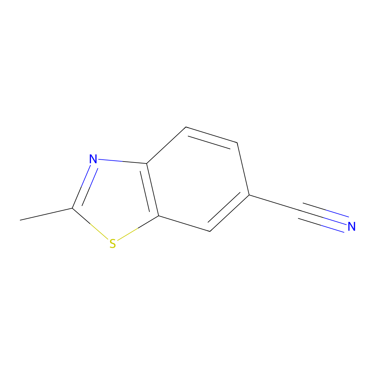 6-Benzothiazolecarbonitrile, 2-methyl- molecular structure, CAS 42474-60-2