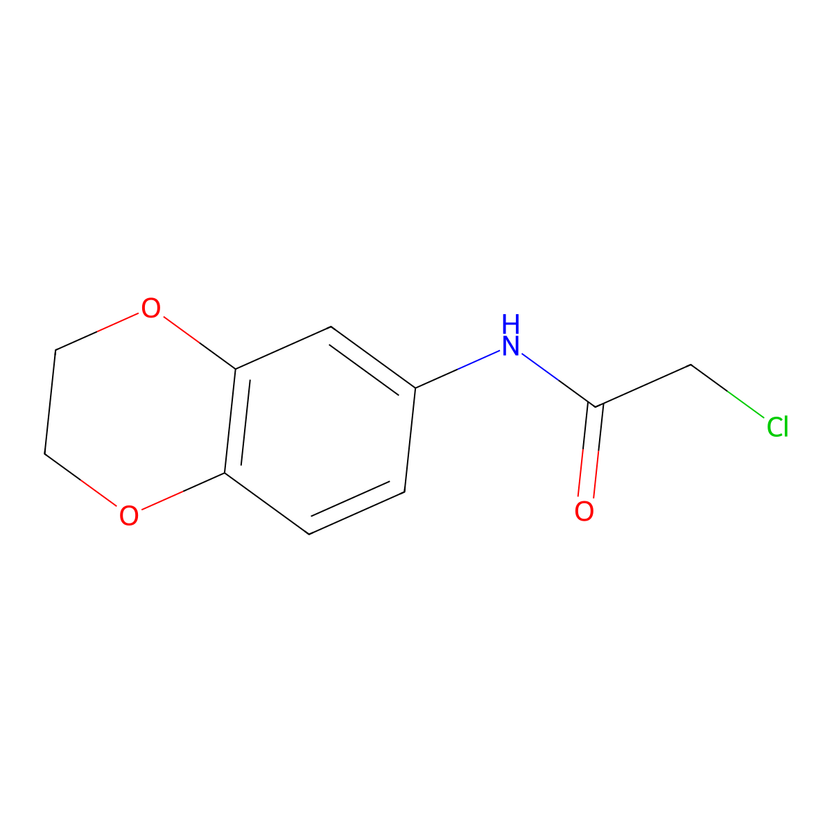 2-chloro-N-(2,3-dihydro-1,4-benzodioxin-6-yl)acetamide molecular structure, CAS 42477-07-6
