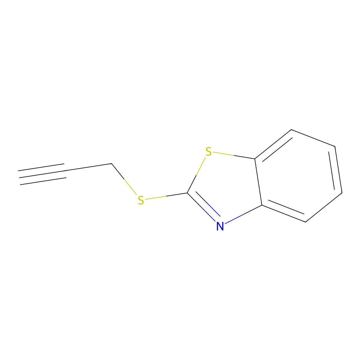 2-(Prop-2-yn-1-ylsulfanyl)-1,3-benzothiazole molecular structure, CAS 42477-59-8