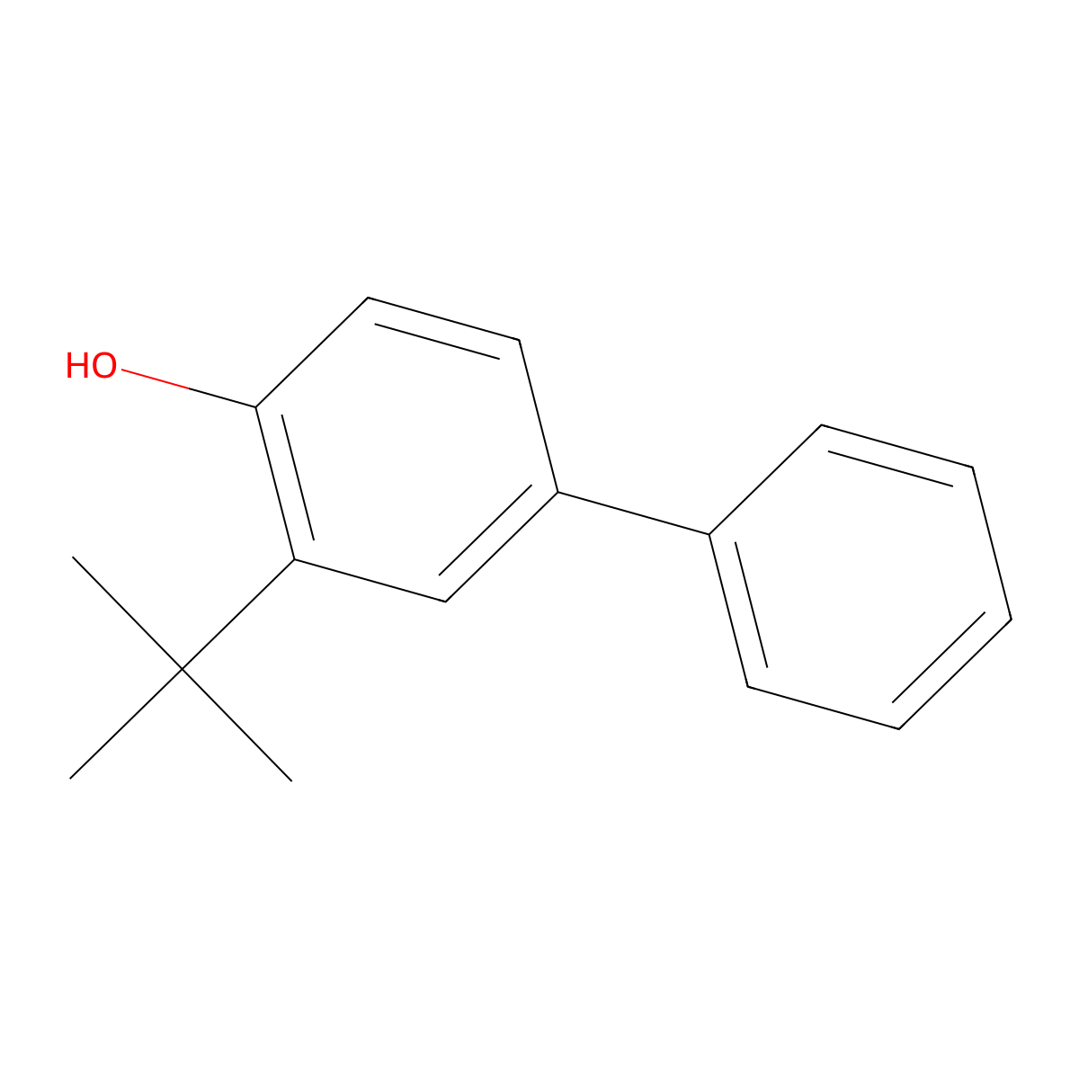[1,1'-Biphenyl]-4-ol, 3-(1,1-dimethylethyl)- molecular structure, CAS 42479-87-8
