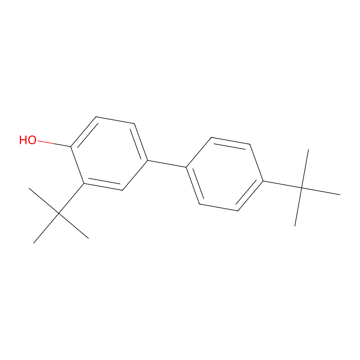 3,4'-Bis(1,1-dimethylethyl)[1,1'-biphenyl]-4-ol molecular structure, CAS 42479-88-9