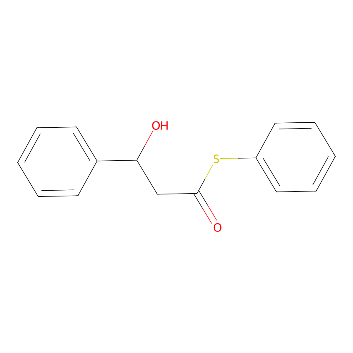 S-phenyl 3-hydroxy-3-phenylpropanethioate molecular structure, CAS 42479-96-9