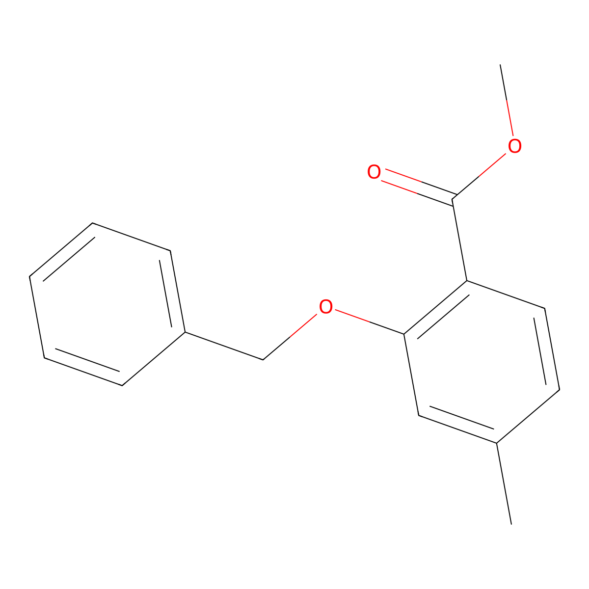 Methyl 2-(benzyloxy)-4-methylbenzoate molecular structure, CAS 424791-15-1