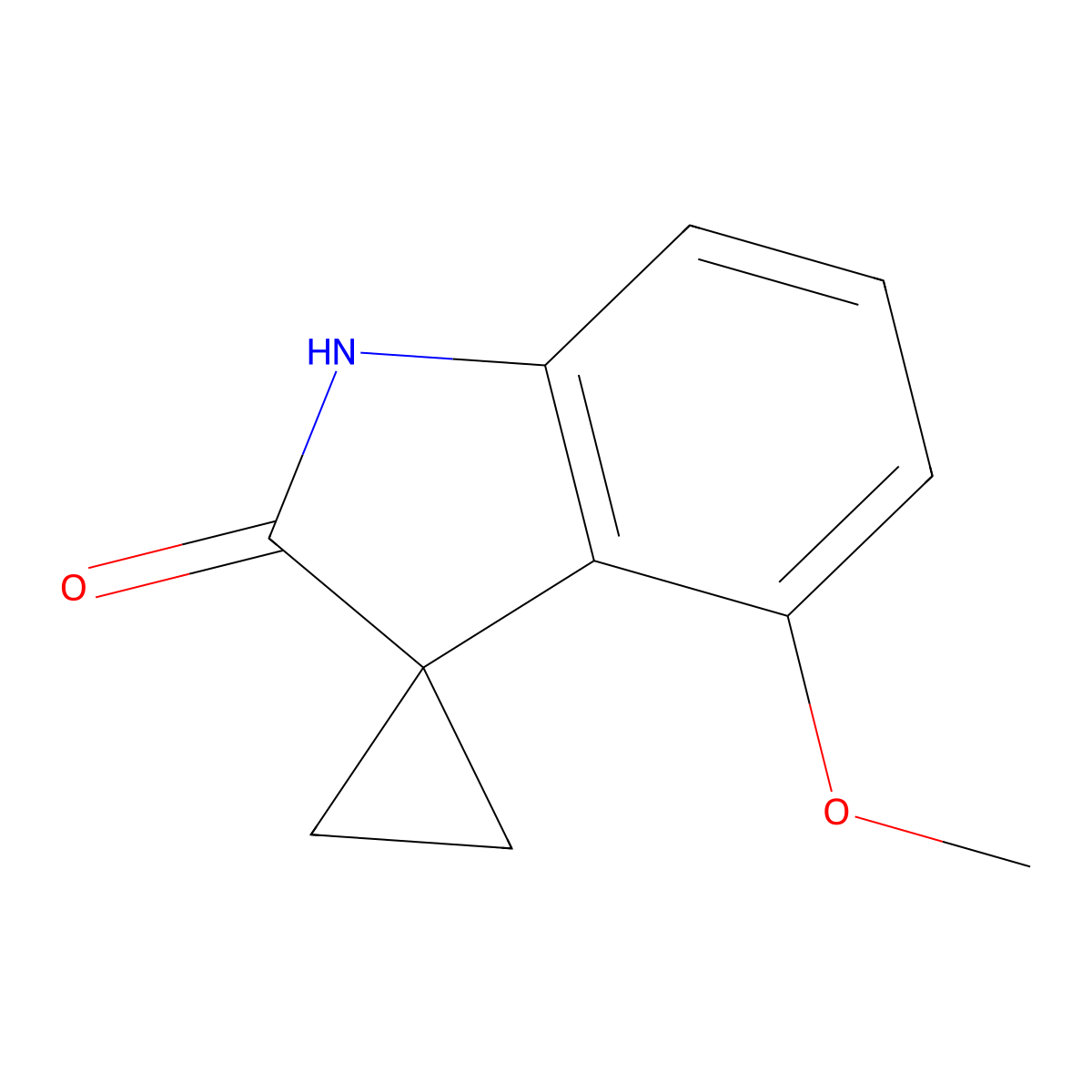 4'-Methoxyspiro[cyclopropane-1,3'-indolin]-2'-one molecular structure, CAS 424792-50-7
