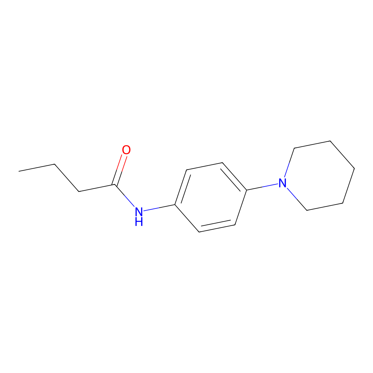 N-(4-piperidinophenyl)butanamide molecular structure, CAS 424792-96-1