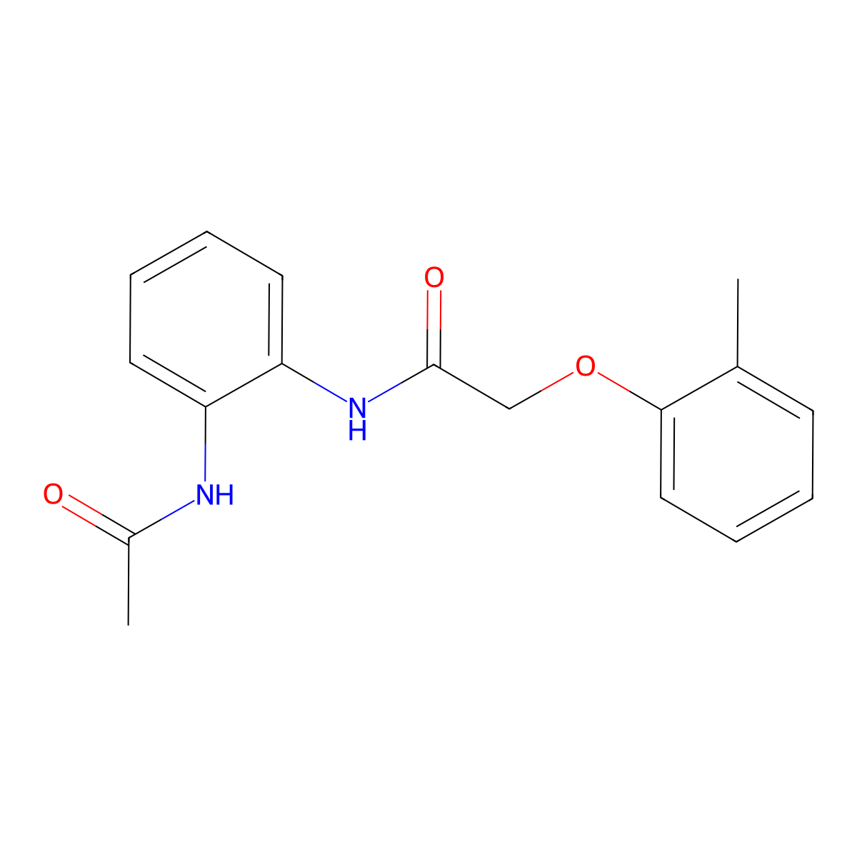 N-[2-(acetylamino)phenyl]-2-(2-methylphenoxy)acetamide molecular structure, CAS 424793-17-9