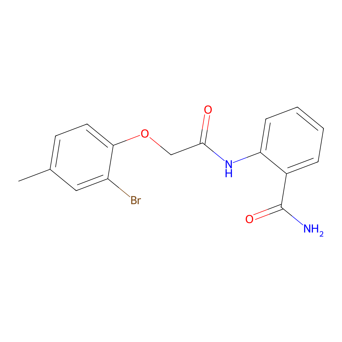 2-[[2-(2-Bromo-4-methylphenoxy)acetyl]amino]benzamide molecular structure, CAS 424793-48-6