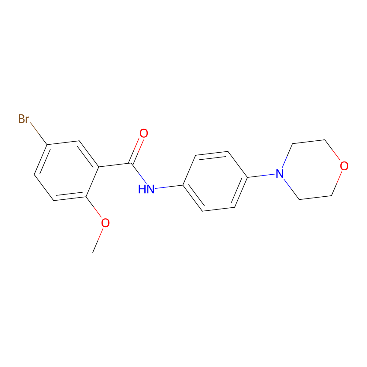 5-bromo-2-methoxy-N-(4-morpholin-4-ylphenyl)benzamide molecular structure, CAS 424793-52-2
