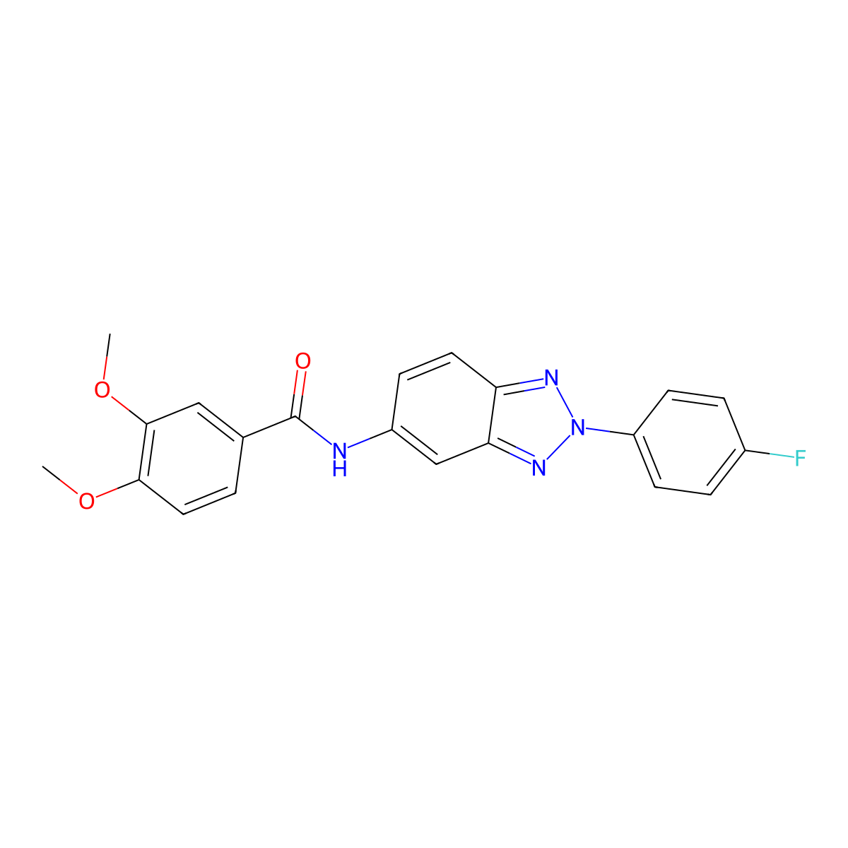 N-[2-(4-fluorophenyl)benzotriazol-5-yl]-3,4-dimethoxybenzamide molecular structure, CAS 424794-30-9