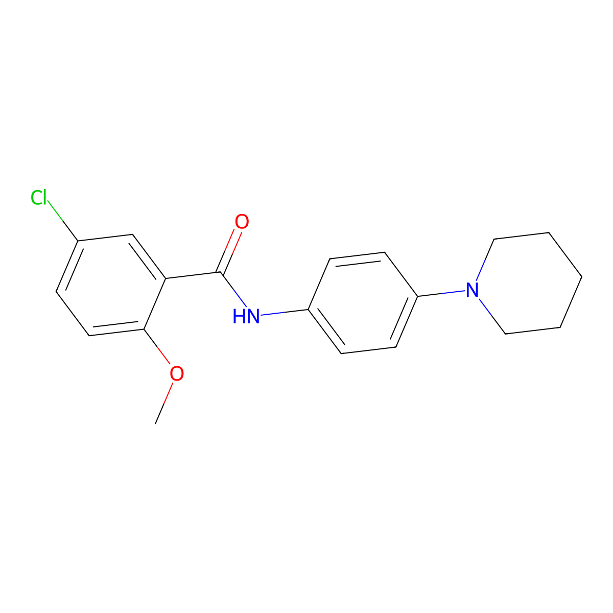 5-Chloro-2-methoxy-N-[4-(piperidin-1-YL)phenyl]benzamide molecular structure, CAS 424794-61-6