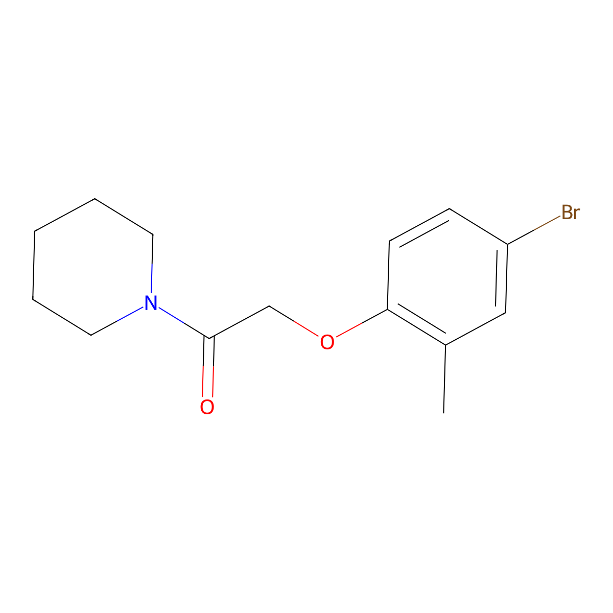 2-(4-Bromo-2-methylphenoxy)-1-(piperidin-1-yl)ethanone molecular structure, CAS 424794-79-6