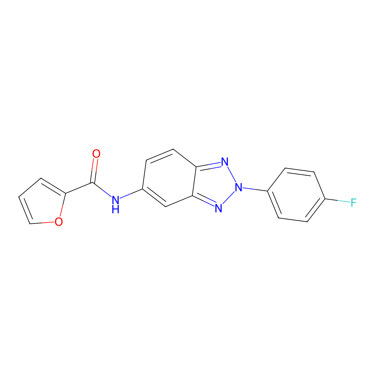 N-[2-(4-fluorophenyl)-2H-1,2,3-benzotriazol-5-yl]-2-furamide molecular structure, CAS 424795-03-9