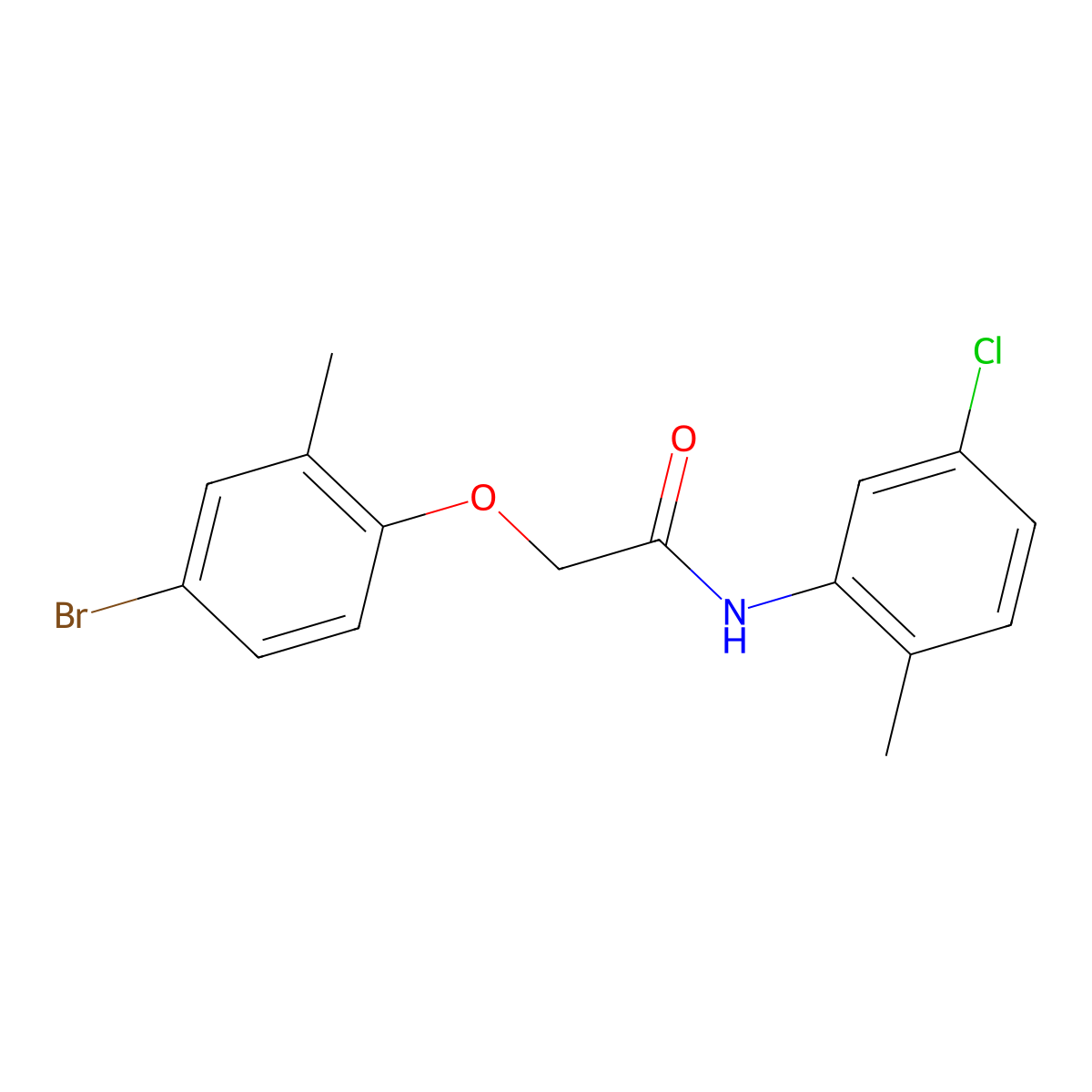 2-(4-bromo-2-methylphenoxy)-N-(5-chloro-2-methylphenyl)acetamide molecular structure, CAS 424795-11-9