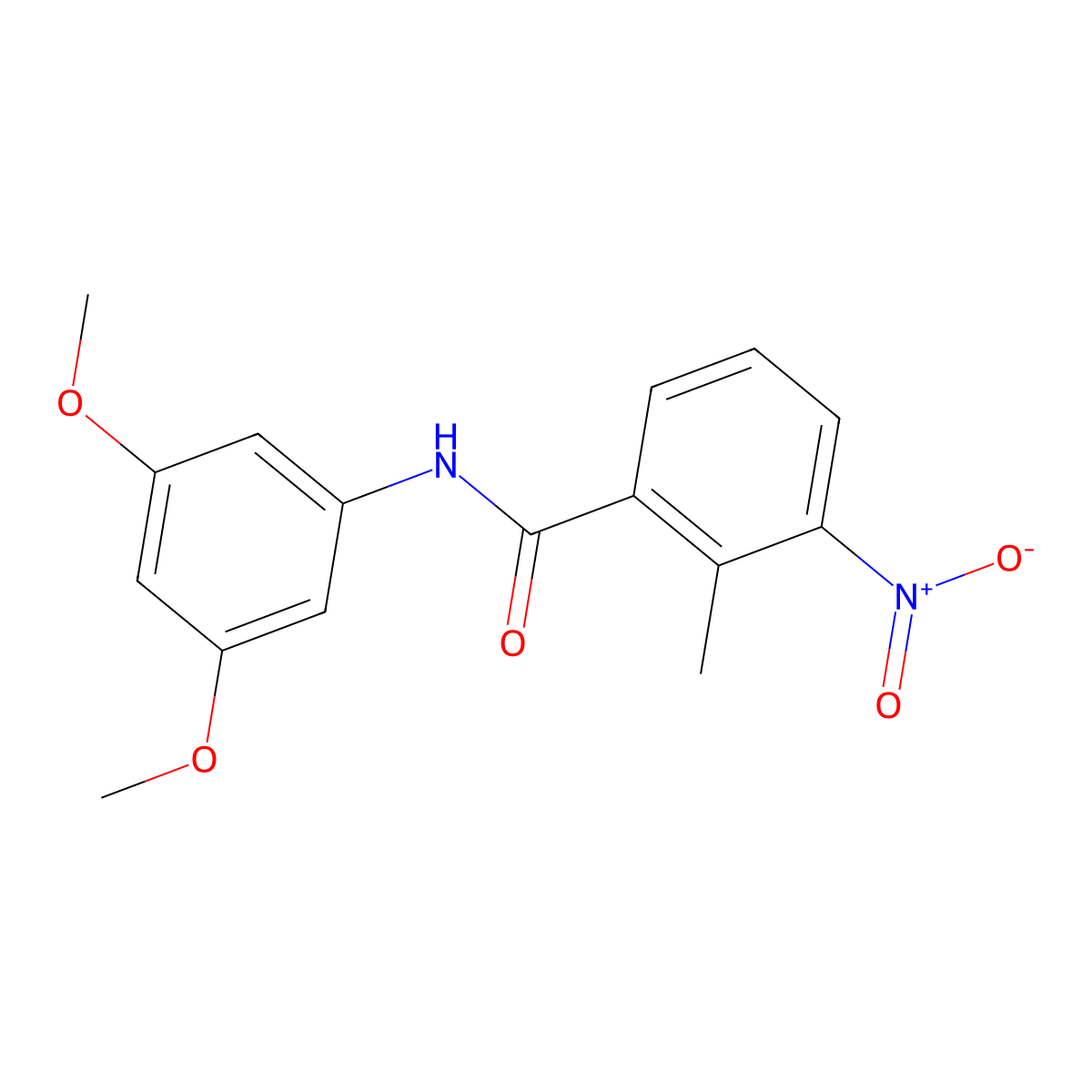 N-(3,5-dimethoxyphenyl)-2-methyl-3-nitrobenzamide molecular structure, CAS 424795-16-4