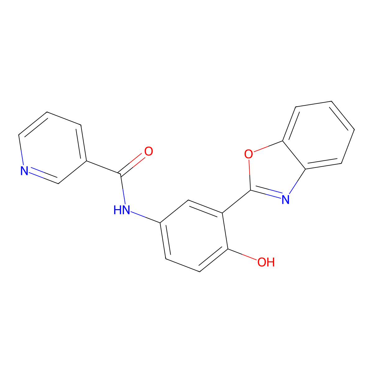 N-[3-(1,3-benzoxazol-2-yl)-4-hydroxyphenyl]nicotinamide molecular structure, CAS 424795-71-1