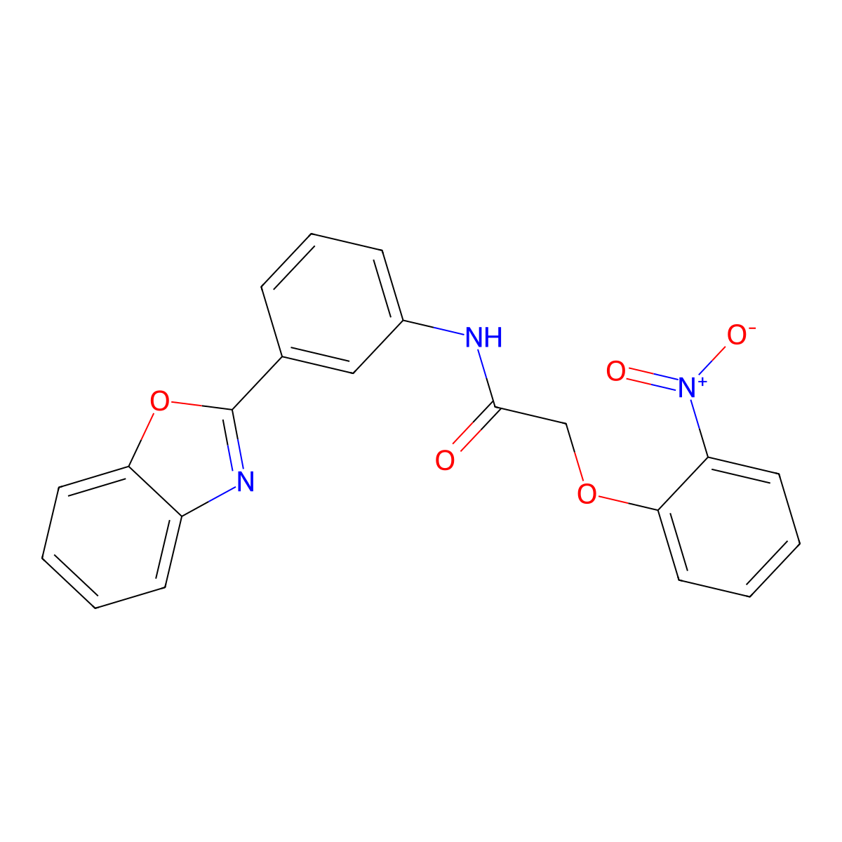 N-[3-(1,3-benzoxazol-2-yl)phenyl]-2-(2-nitrophenoxy)acetamide molecular structure, CAS 424795-74-4