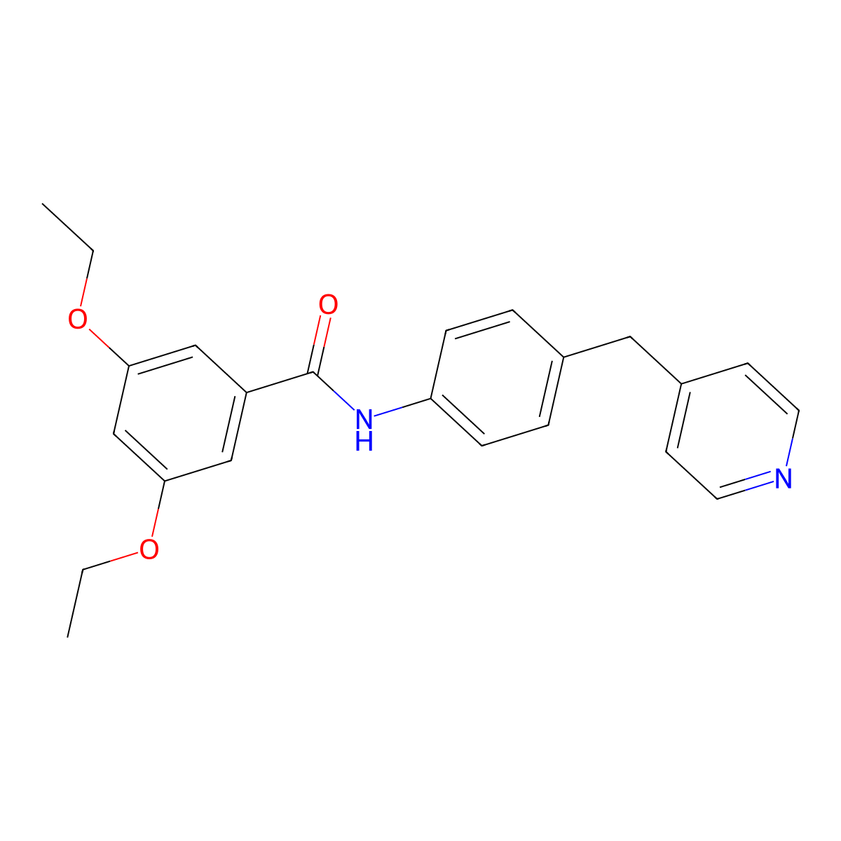 3,5-diethoxy-N-[4-(pyridin-4-ylmethyl)phenyl]benzamide molecular structure, CAS 424796-05-4