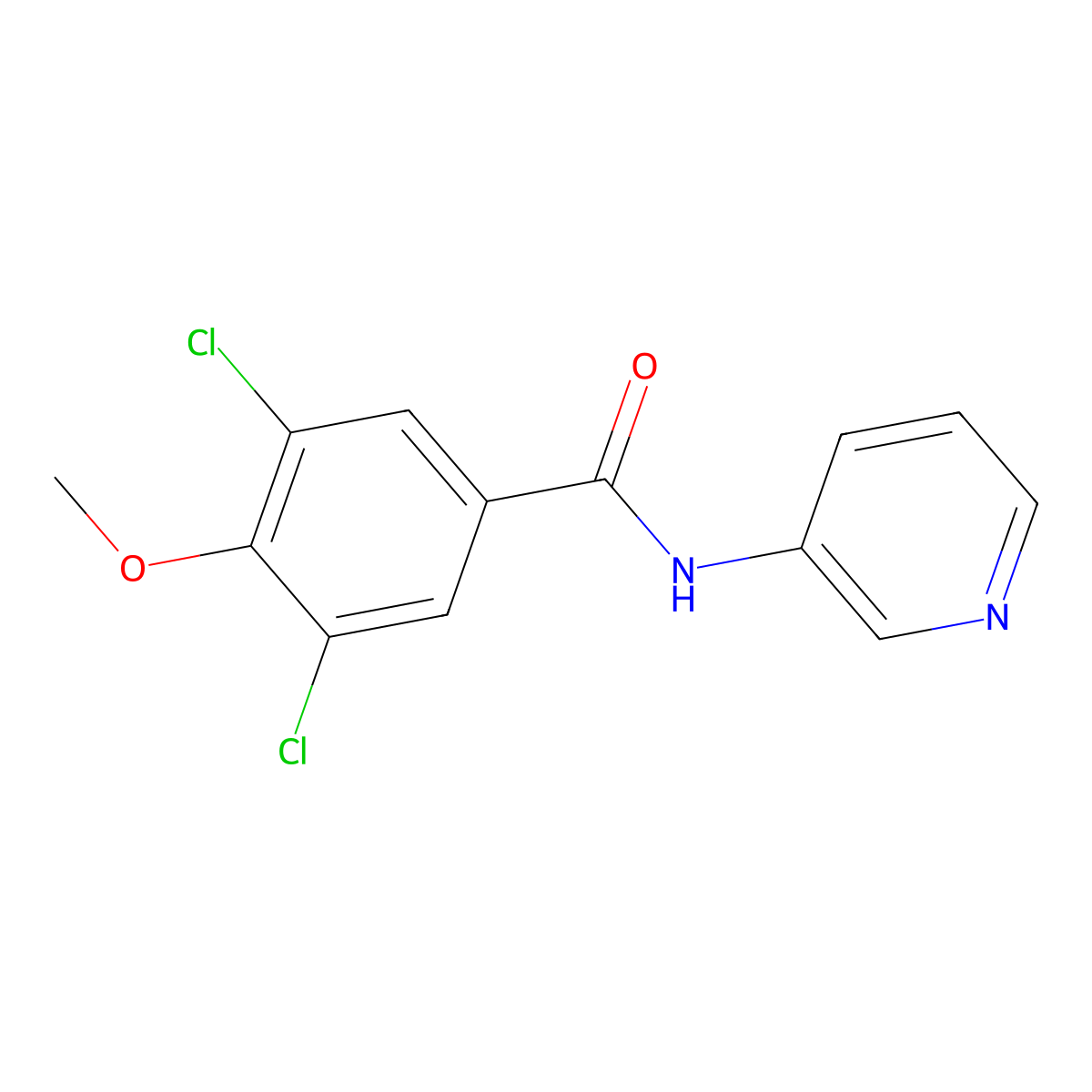 3,5-dichloro-4-methoxy-N-pyridin-3-ylbenzamide molecular structure, CAS 424796-35-0