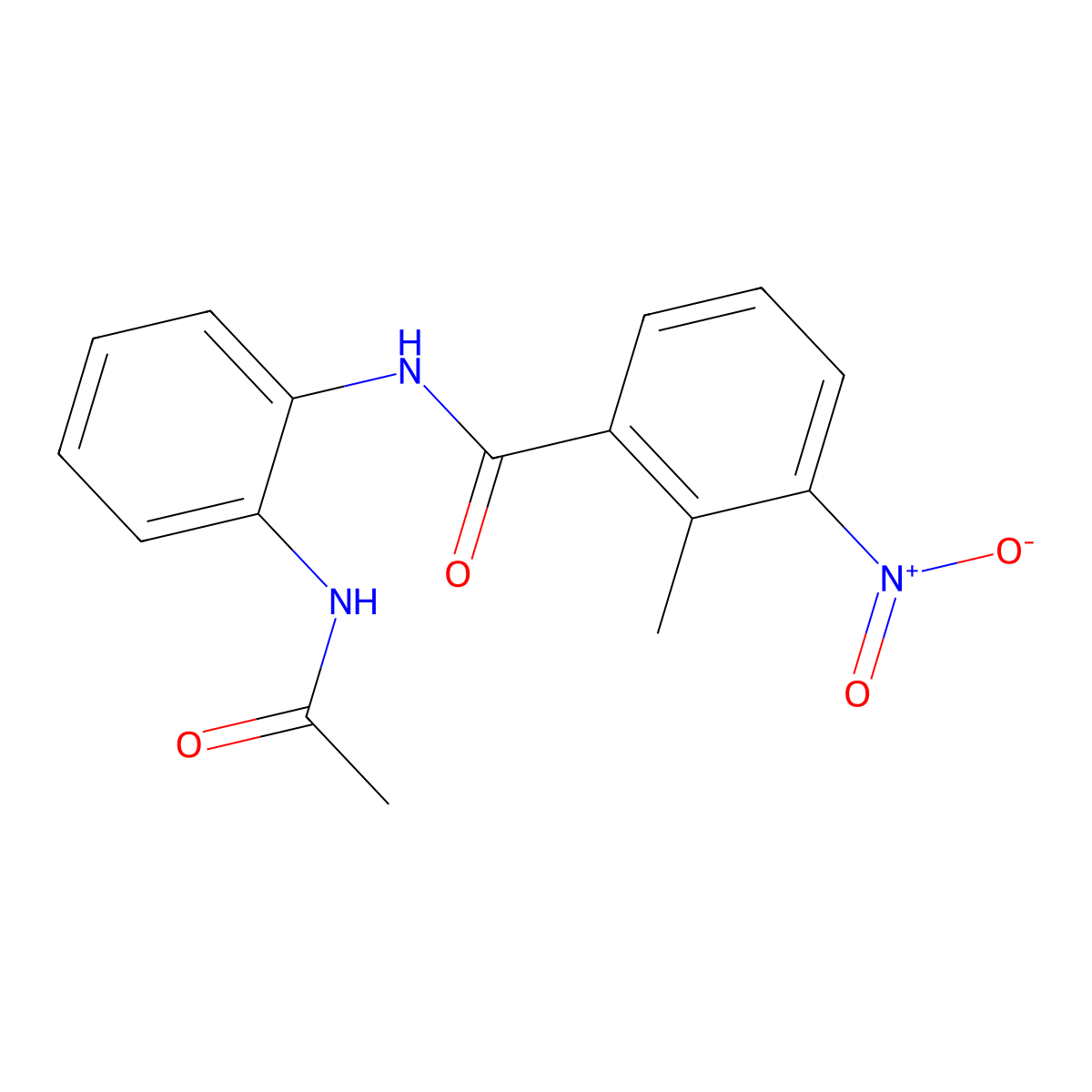 N-(2-acetamidophenyl)-2-methyl-3-nitrobenzamide molecular structure, CAS 424796-48-5