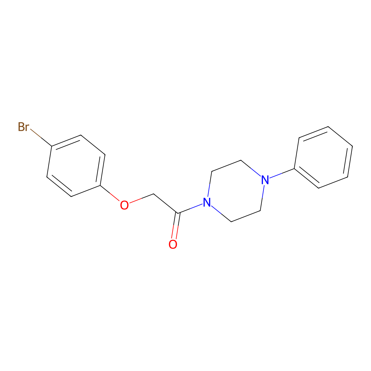 2-(4-Bromophenoxy)-1-(4-phenylpiperazin-1-yl)ethanone molecular structure, CAS 424796-56-5