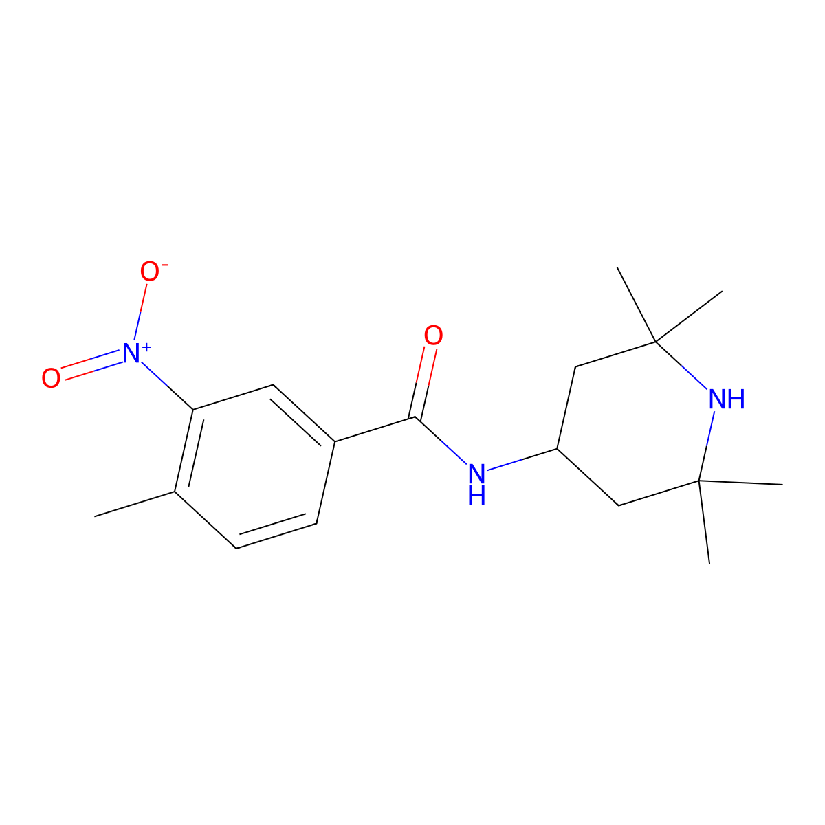4-methyl-3-nitro-N-(2,2,6,6-tetramethylpiperidin-4-yl)benzamide molecular structure, CAS 424796-88-3
