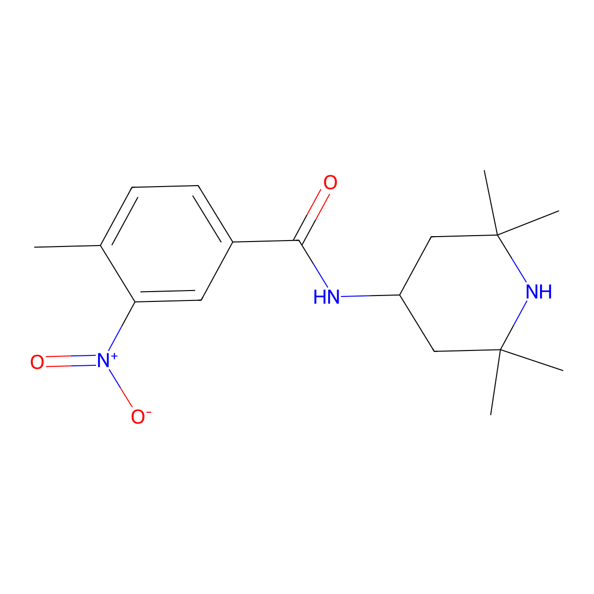 4-methyl-3-nitro-N-(2,2,6,6-tetramethylpiperidin-4-yl)benzamide molecular structure, CAS 424796-88-3