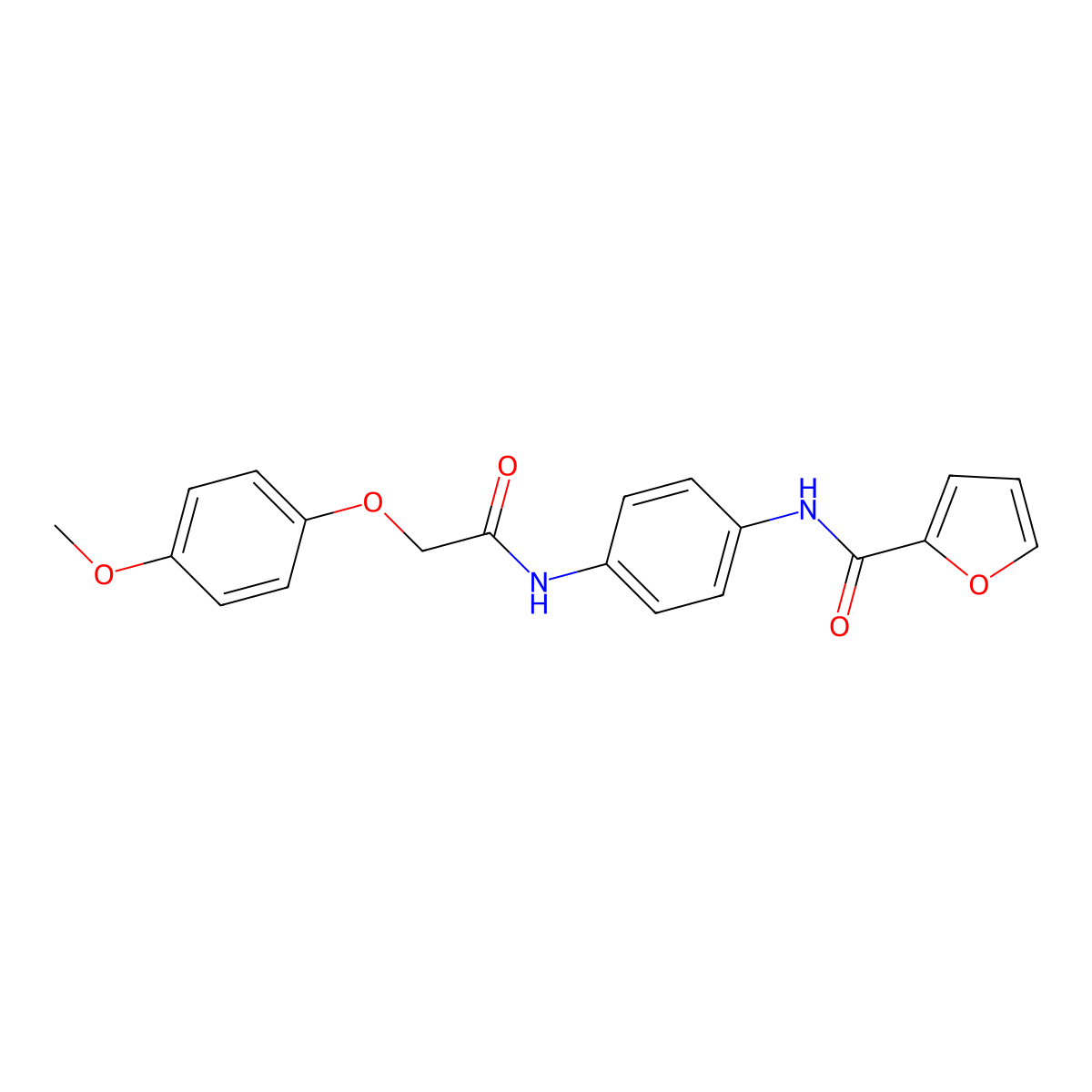 N-[4-[[2-(4-methoxyphenoxy)acetyl]amino]phenyl]furan-2-carboxamide molecular structure, CAS 424797-30-8