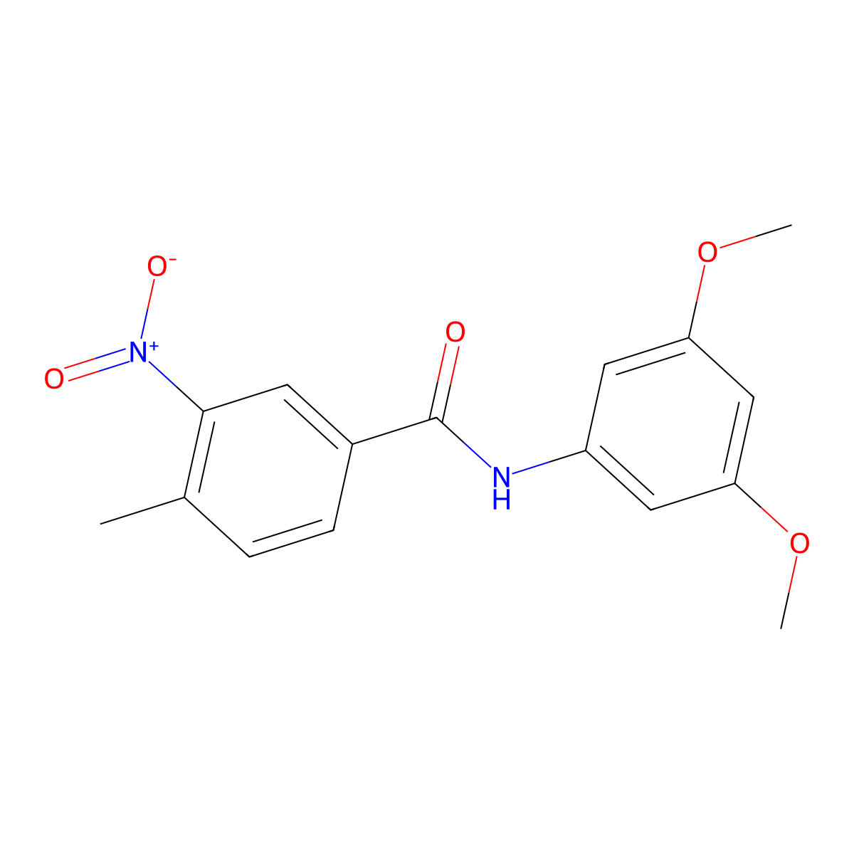 N-(3,5-dimethoxyphenyl)-4-methyl-3-nitrobenzamide molecular structure, CAS 424797-37-5
